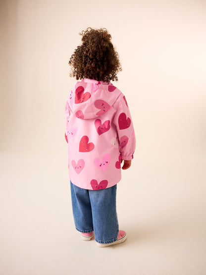 Dsiney Kidz - Pink Heart Shower Resistant Printed Raincoat (3mths-7yrs) image 2