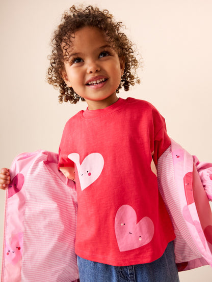 Dsiney Kidz - Pink Heart Shower Resistant Printed Raincoat (3mths-7yrs) image 3