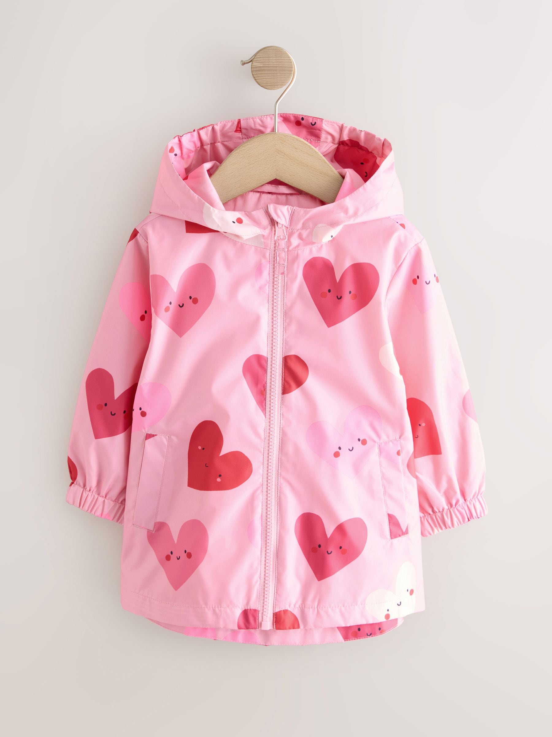 Dsiney Kidz - Pink Heart Shower Resistant Printed Raincoat (3mths-7yrs) image 4