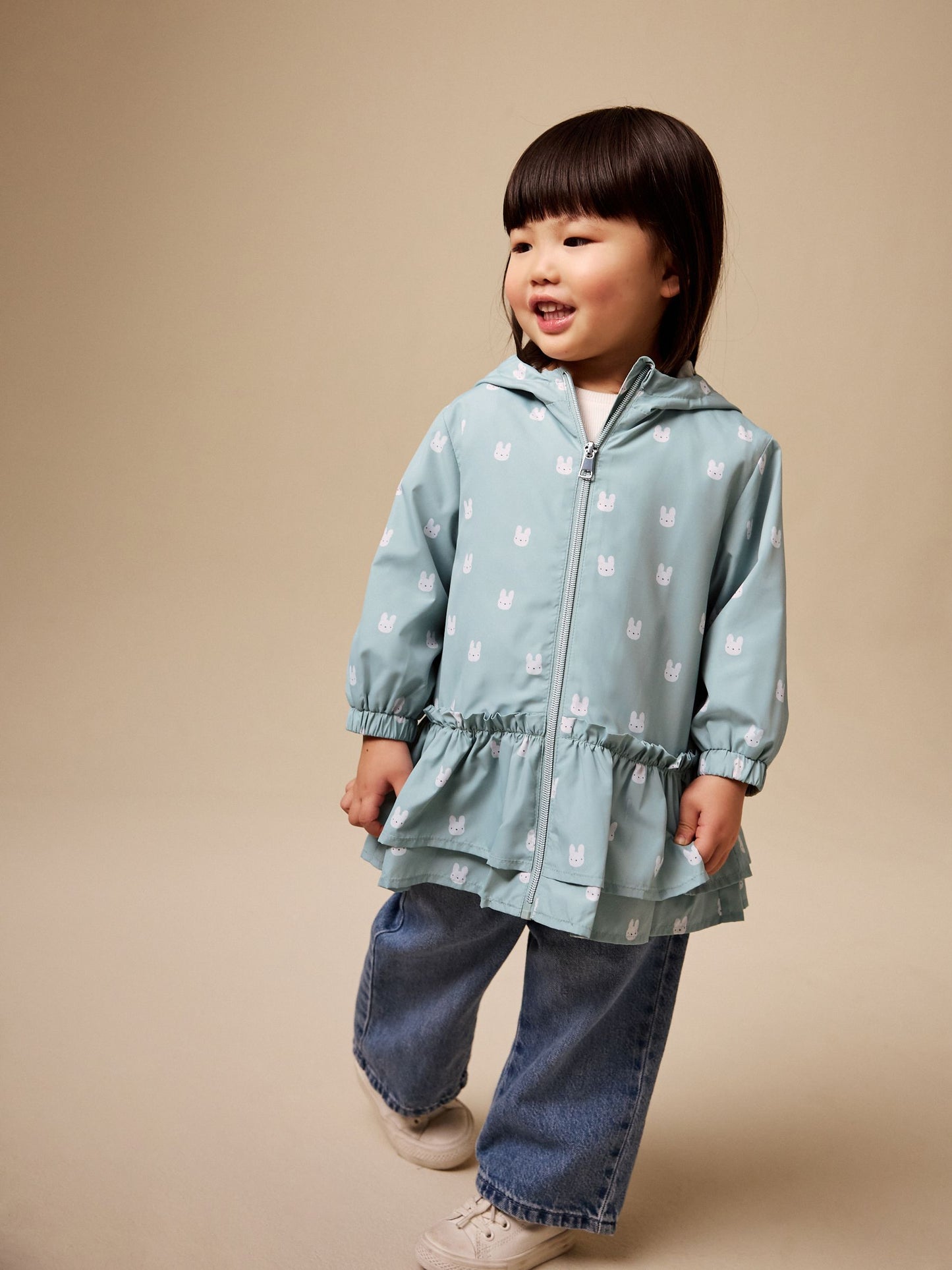 Dsiney Kidz - Sage Bunny Printed Shower Resistant Frill Hem Raincoat (3mths-7yrs) image 1