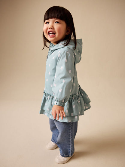 Dsiney Kidz - Sage Bunny Printed Shower Resistant Frill Hem Raincoat (3mths-7yrs) image 2