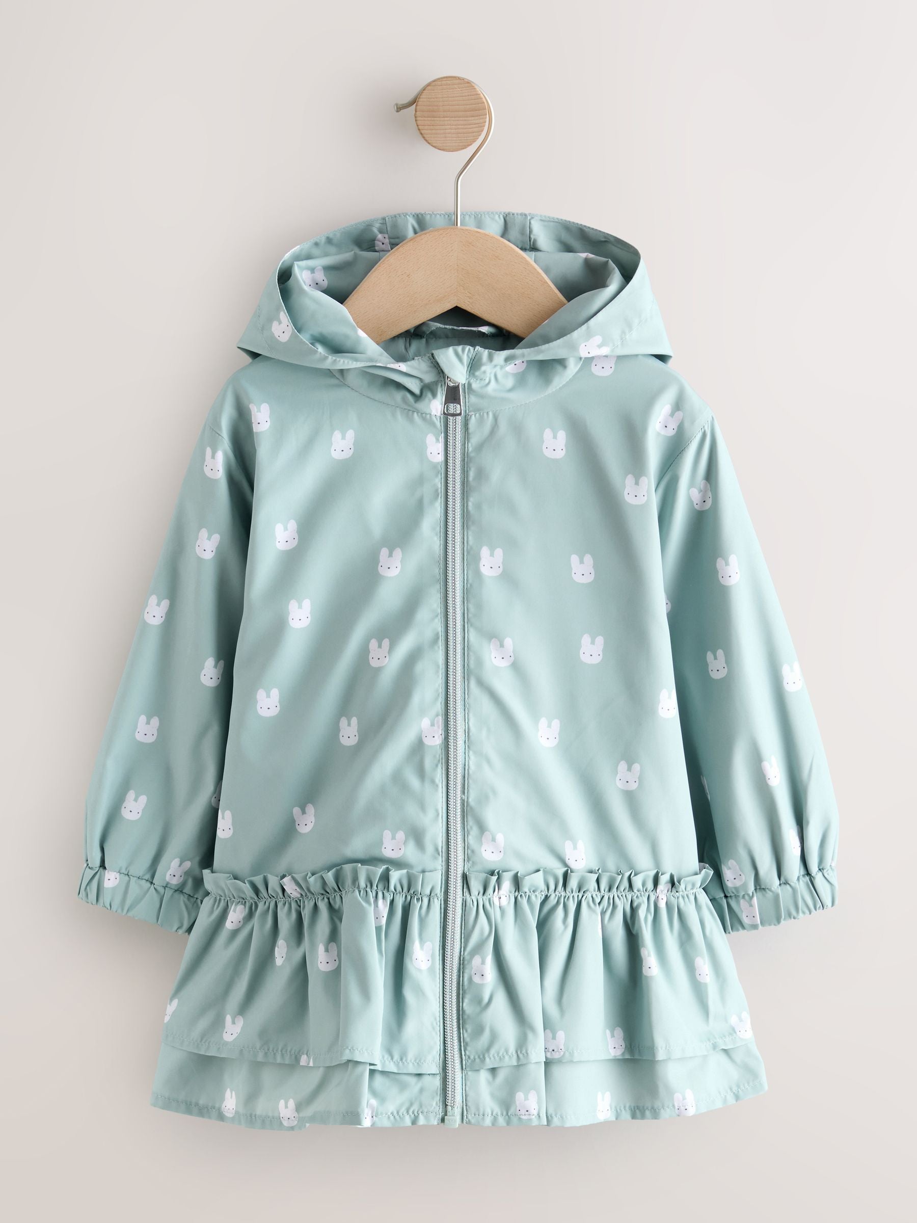 Dsiney Kidz - Sage Bunny Printed Shower Resistant Frill Hem Raincoat (3mths-7yrs) image 5