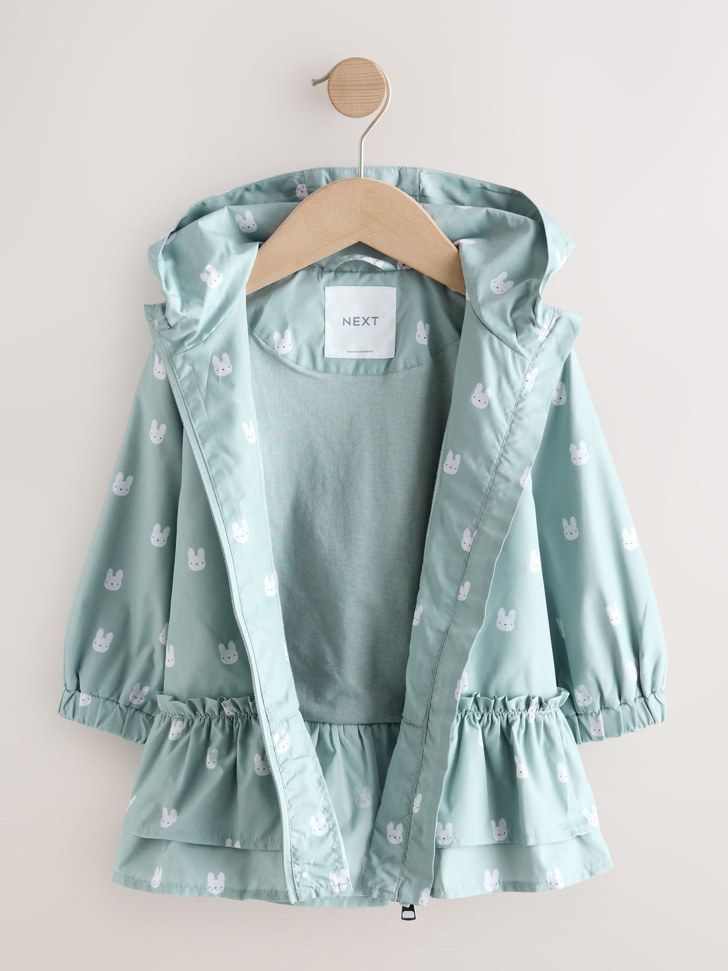 Dsiney Kidz - Sage Bunny Printed Shower Resistant Frill Hem Raincoat (3mths-7yrs) image 6