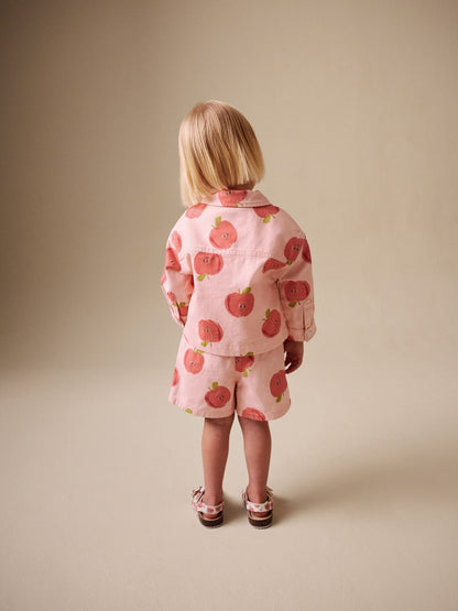 Pink Apple Printed Jacket And Shorts Set (3mths-7yrs) image 5