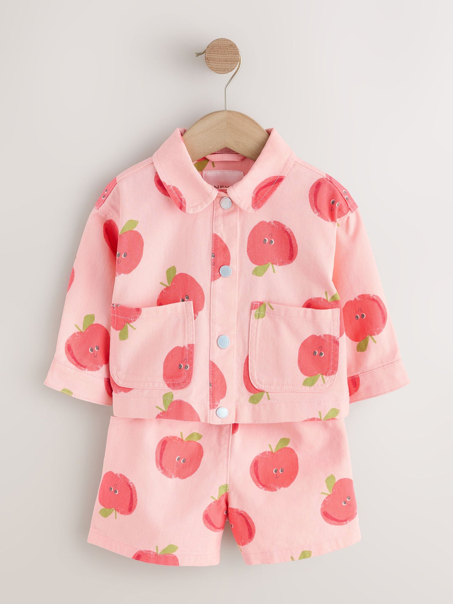 Pink Apple Printed Jacket And Shorts Set (3mths-7yrs) image 6