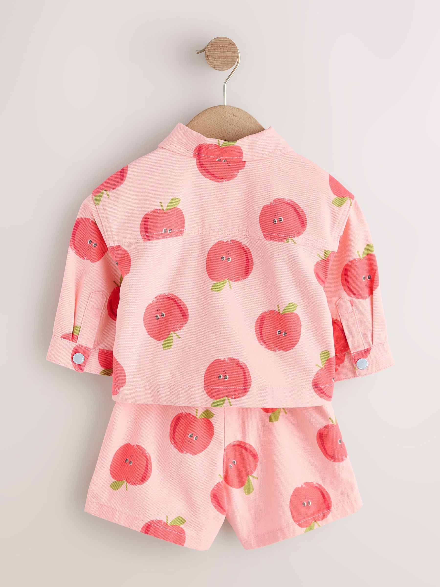 Pink Apple Printed Jacket And Shorts Set (3mths-7yrs) image 7