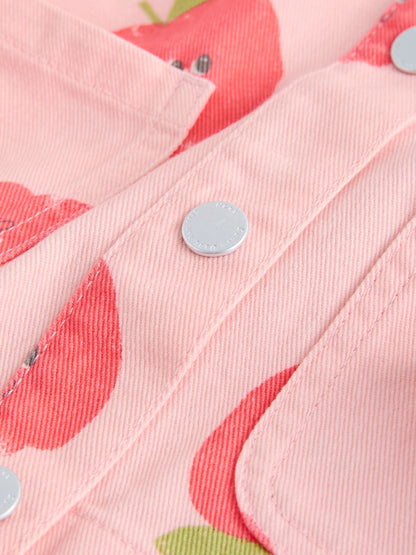 Pink Apple Printed Jacket And Shorts Set (3mths-7yrs) image 8