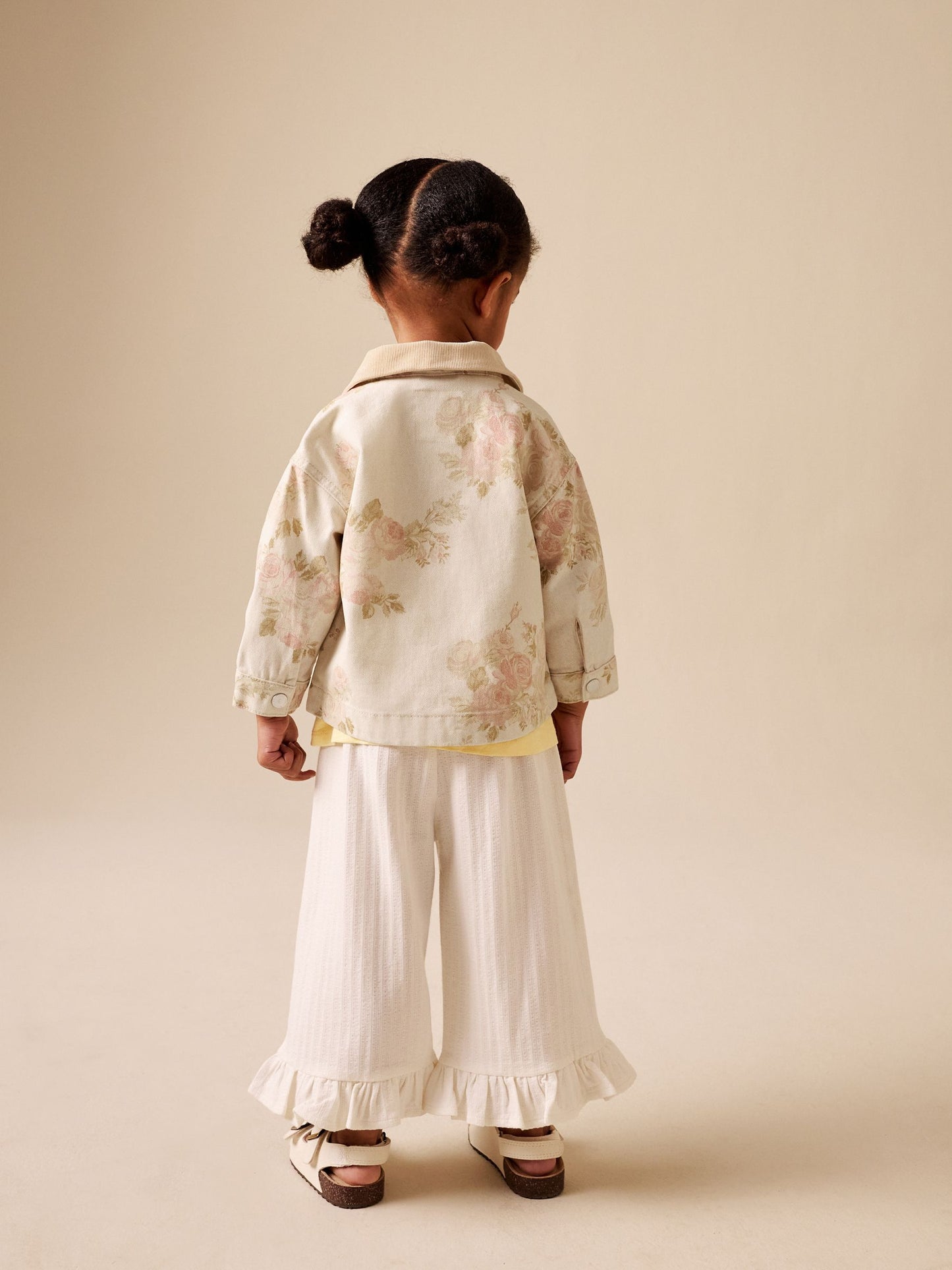 Dsiney Kidz - Ecru Floral Cord Collar Denim Jacket (3mths-7yrs) image 3
