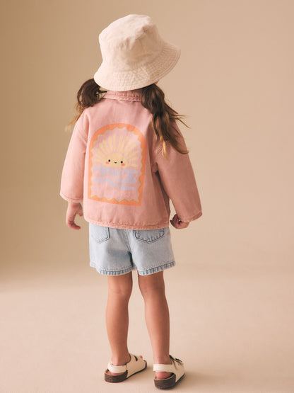 Dsiney Kidz - Pink Sun Back Print Denim Jacket (3mths-7yrs) image 1