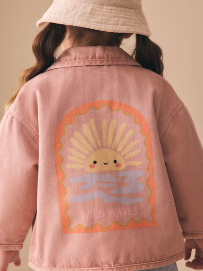 Dsiney Kidz - Pink Sun Back Print Denim Jacket (3mths-7yrs) image 4