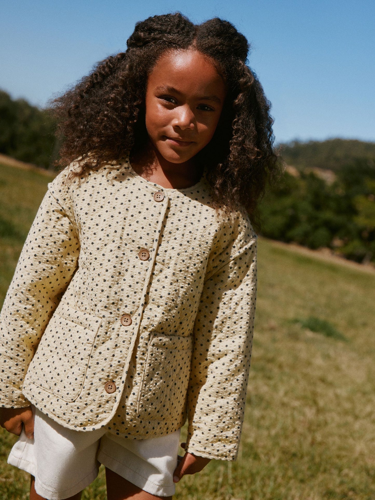 Dsiney Kidz - Yellow Polka Dot' Cotton Quilted Jacket (3-16yrs) image 1