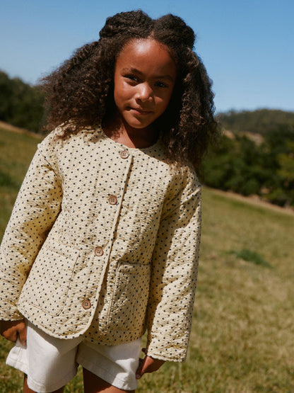 Dsiney Kidz - Yellow Polka Dot' Cotton Quilted Jacket (3-16yrs) image 1