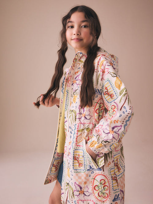 Dsiney Kidz - Cream Multi Pattern Waterproof Printed Jacket (3-16yrs) image 1
