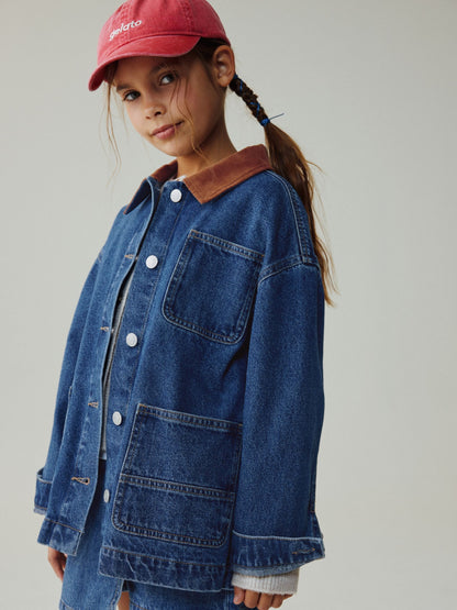 Dsiney Kidz - Denim Mid Blue Cord Collar Jacket (3-16yrs) image 4
