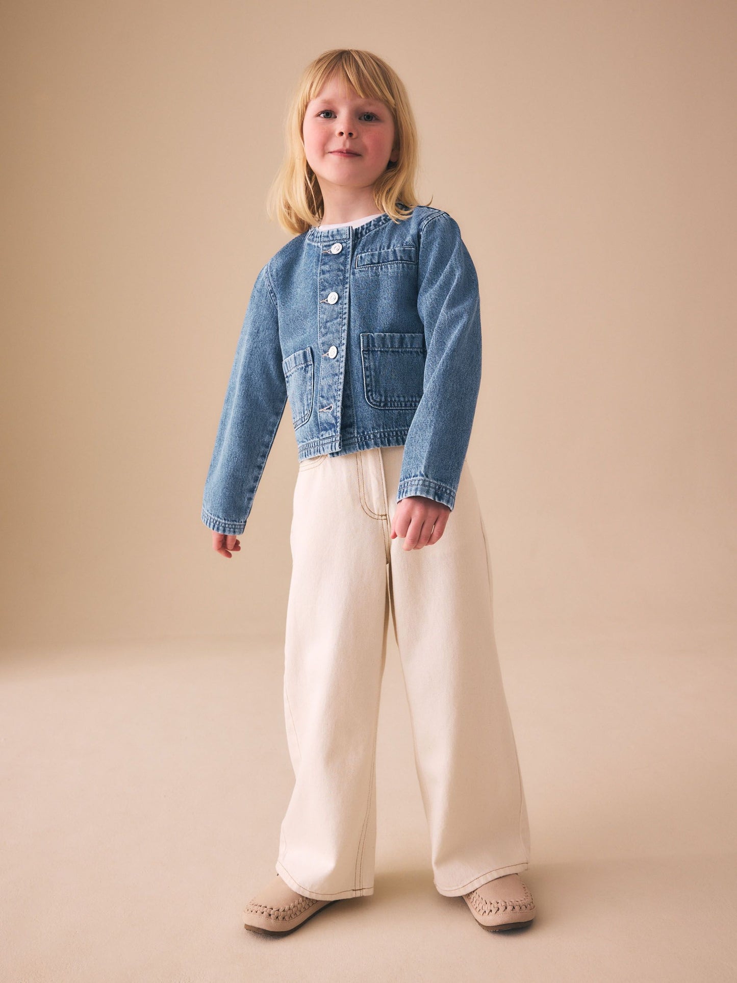 Dsiney Kidz - Mid Blue Collarless Denim Jacket (3-16yrs) image 1