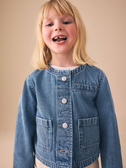 Dsiney Kidz - Mid Blue Collarless Denim Jacket (3-16yrs) image 2