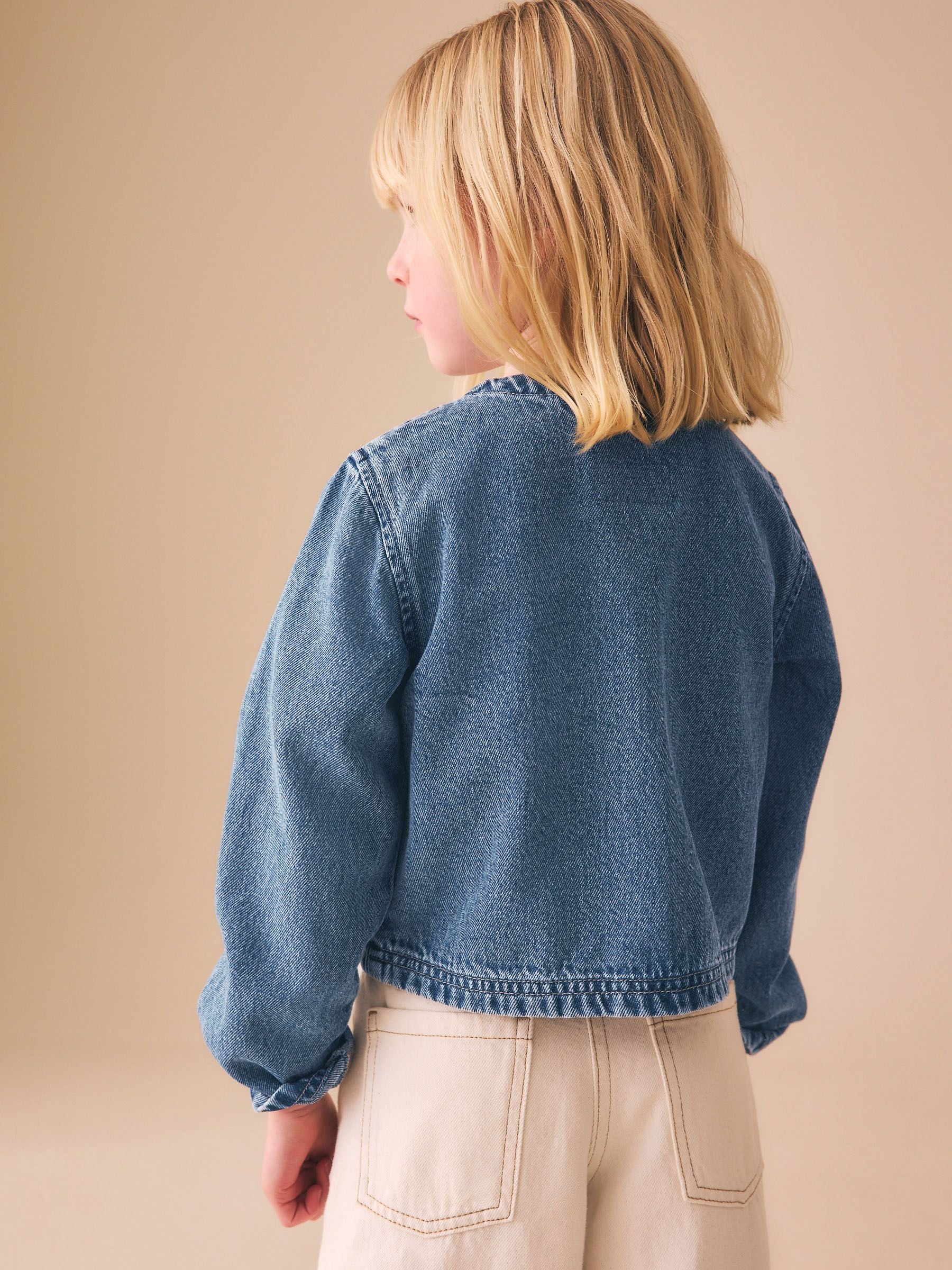 Dsiney Kidz - Mid Blue Collarless Denim Jacket (3-16yrs) image 3