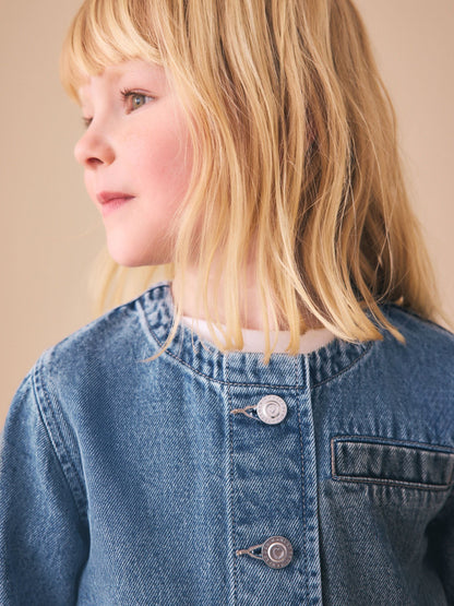 Dsiney Kidz - Mid Blue Collarless Denim Jacket (3-16yrs) image 4