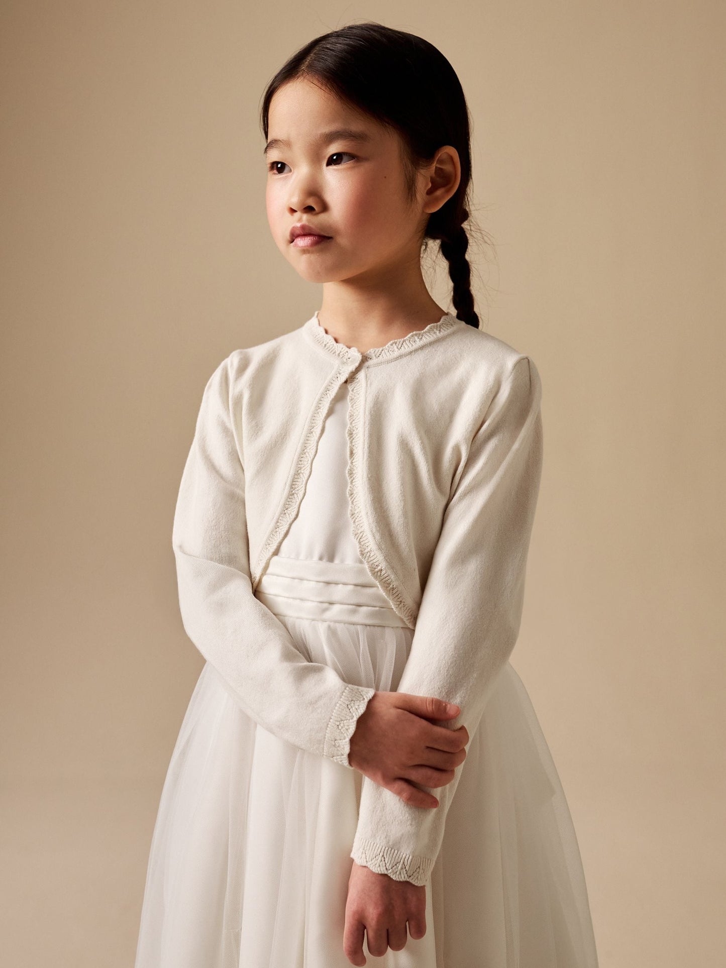 Dsiney Kidz - Ecru Occasion Bridesmaid Knitted Cardigan Shrug (3mths-16yrs) image 1