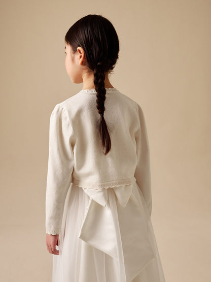 Dsiney Kidz - Ecru Occasion Bridesmaid Knitted Cardigan Shrug (3mths-16yrs) image 2