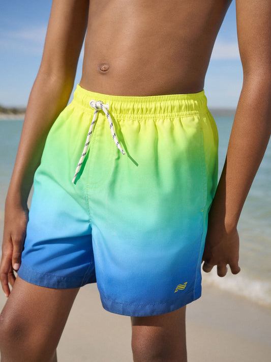 Yellow/Blue Ombre Swim Shorts (3-16yrs) image 1