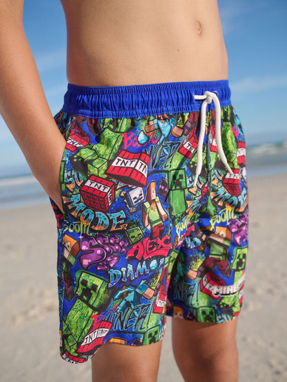 Dsiney Kidz - Navy Minecraft Swim Shorts (3-16yrs) image 1