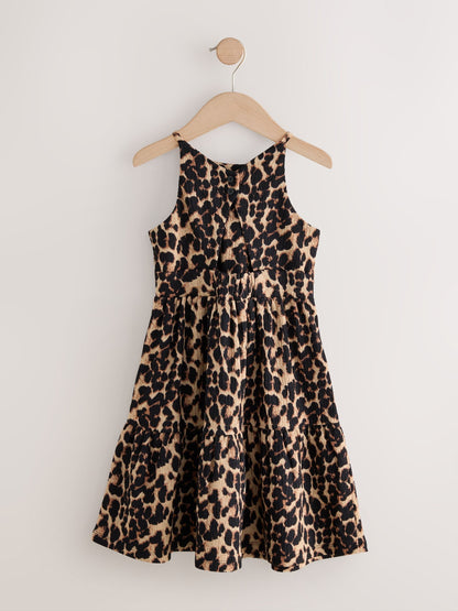 Animal Strappy Crinkle Summer Dress (3-16yrs)