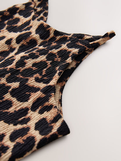 Animal Strappy Crinkle Summer Dress (3-16yrs)