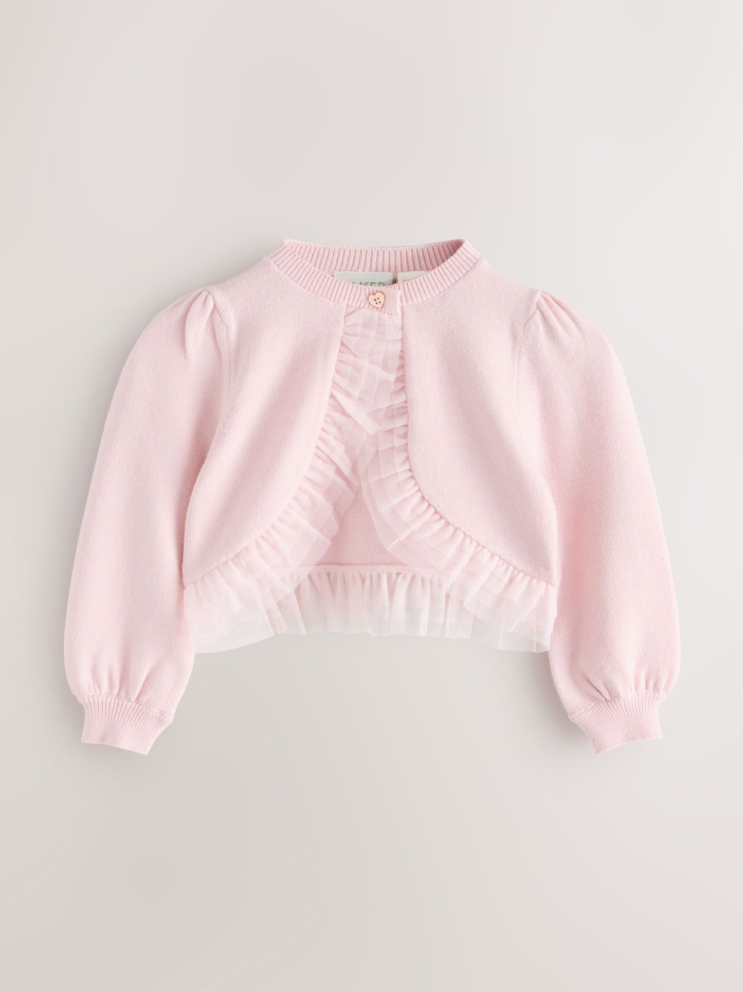 Baker by Ted Baker Knitted Mesh Ruffle Hem Cardigan image 1