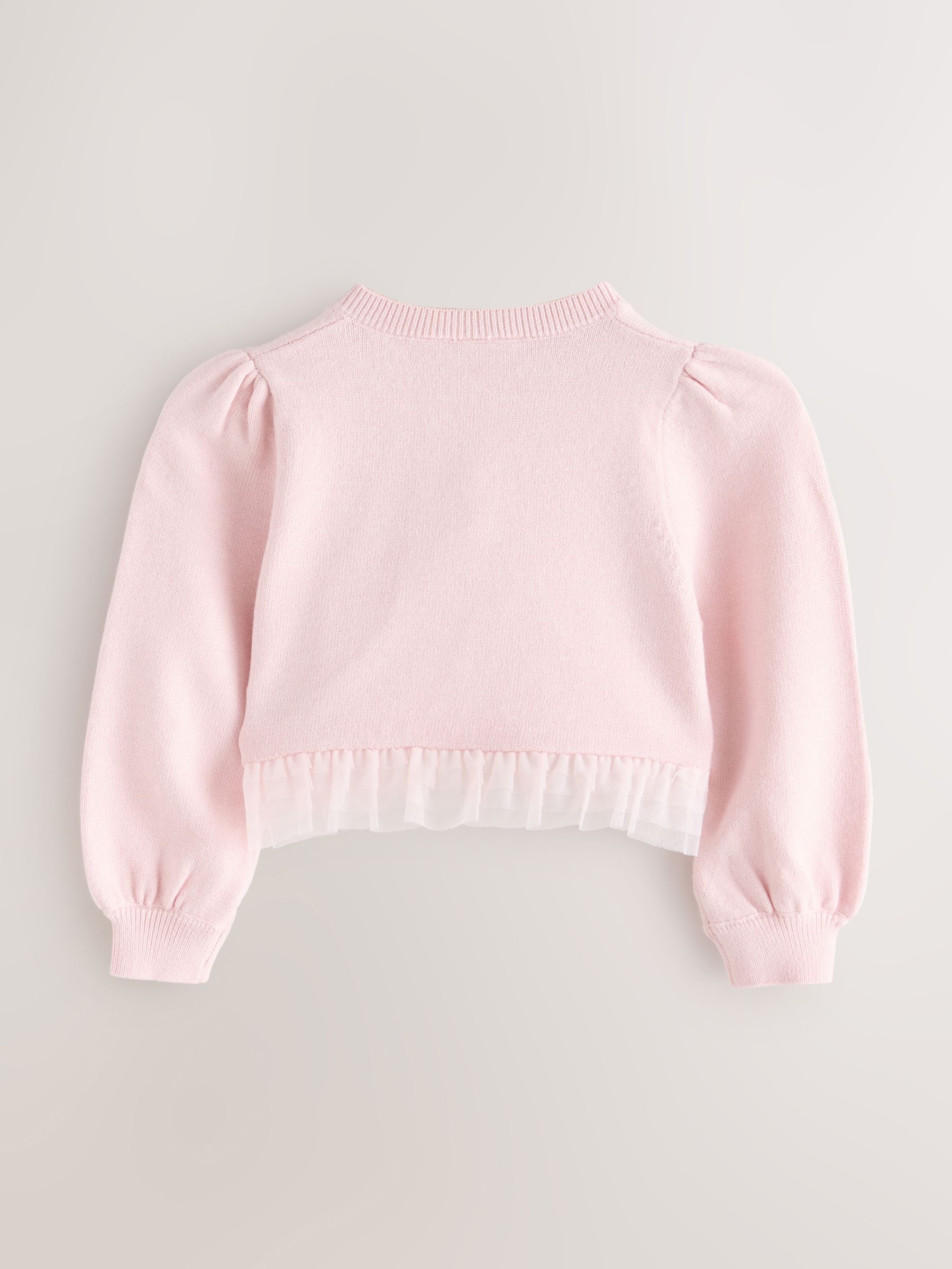 Baker by Ted Baker Knitted Mesh Ruffle Hem Cardigan image 2