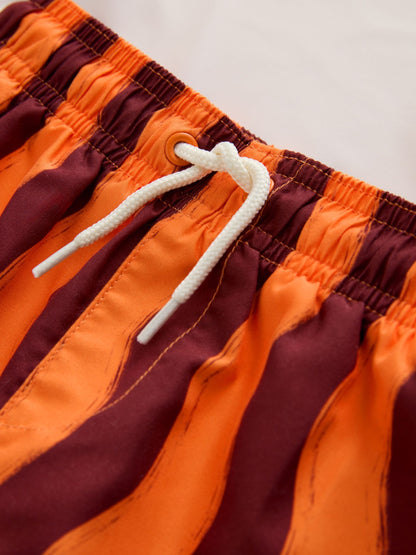Orange/Ecru Short Sleeve Sunsafe Rash Vest and Swim Shorts Set (3mths-7yrs) image 9