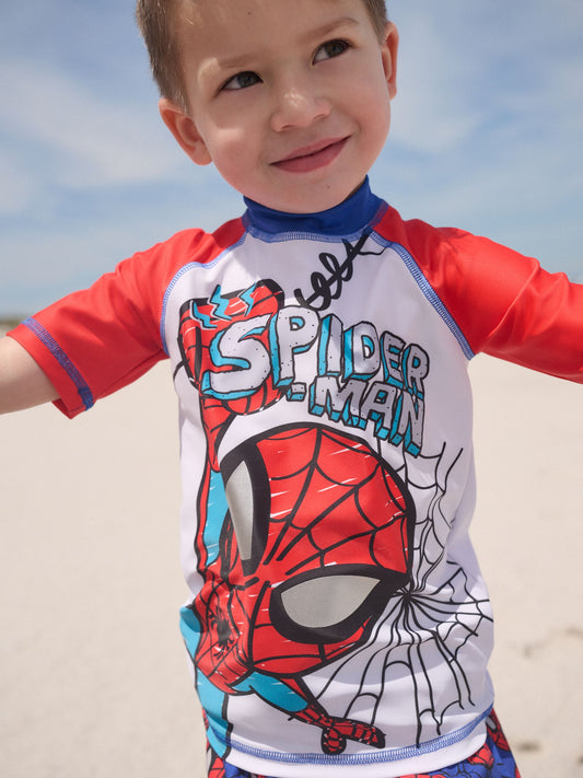Spiderman Rash Vest and Swim Shorts Set (3mths-7yrs) image 2