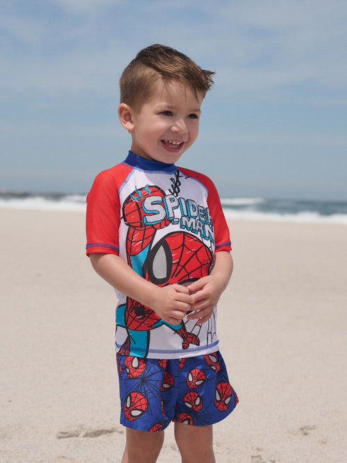 Spiderman Rash Vest and Swim Shorts Set (3mths-7yrs) image 1