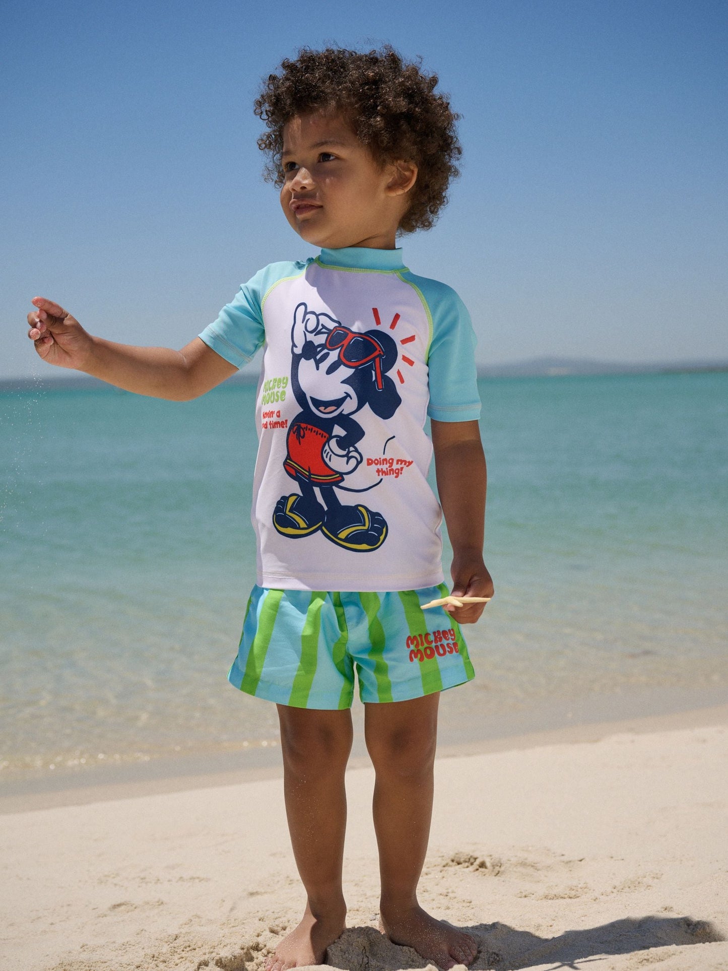 Mickey Rash Vest and Swim Shorts Set (3mths-7yrs) image 1