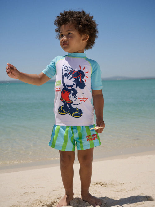 Mickey Rash Vest and Swim Shorts Set (3mths-7yrs) image 1
