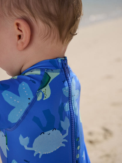 Blue Sunsafe Swimsuit and Hat Set (3mths-7yrs) image 3