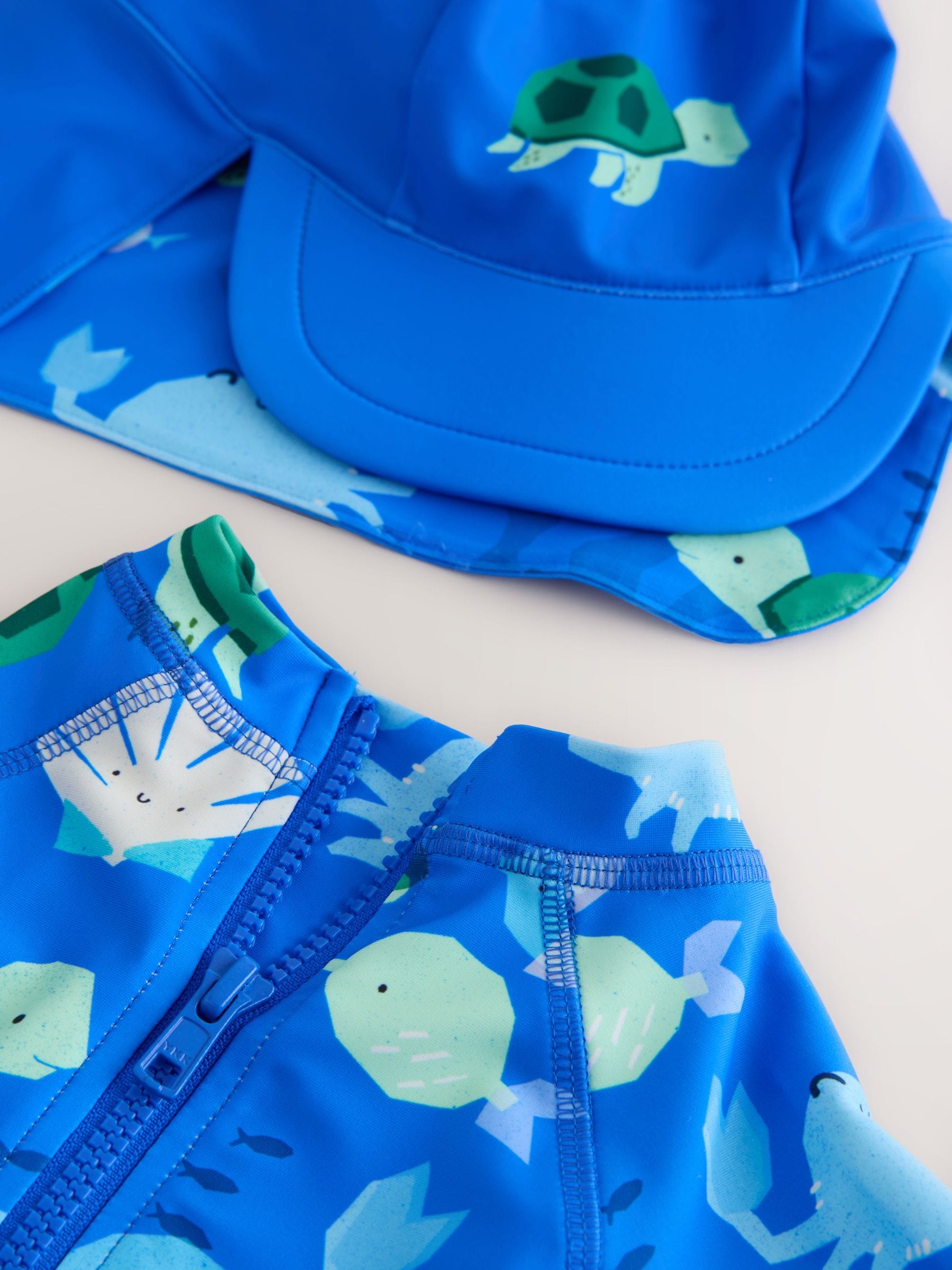 Blue Sunsafe Swimsuit and Hat Set (3mths-7yrs) image 7