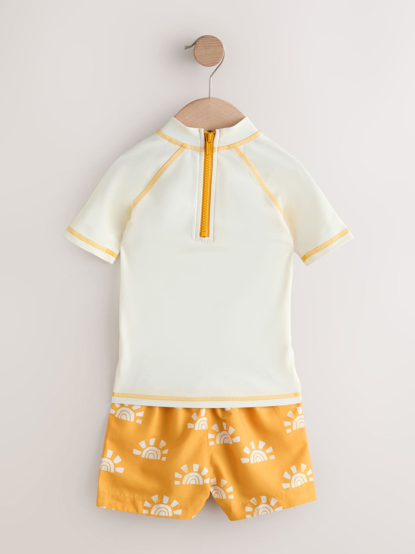 Yellow/Orange Short Sleeve Sunsafe Rash Vest and Swim Shorts Set (3mths-7yrs) image 7