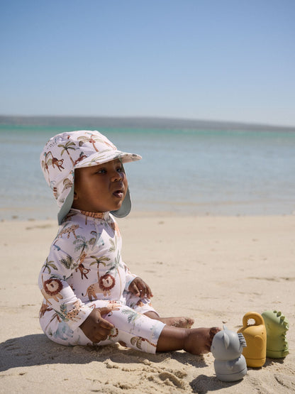 White Sunsafe Swimsuit and Hat Set (3mths-7yrs) image 1