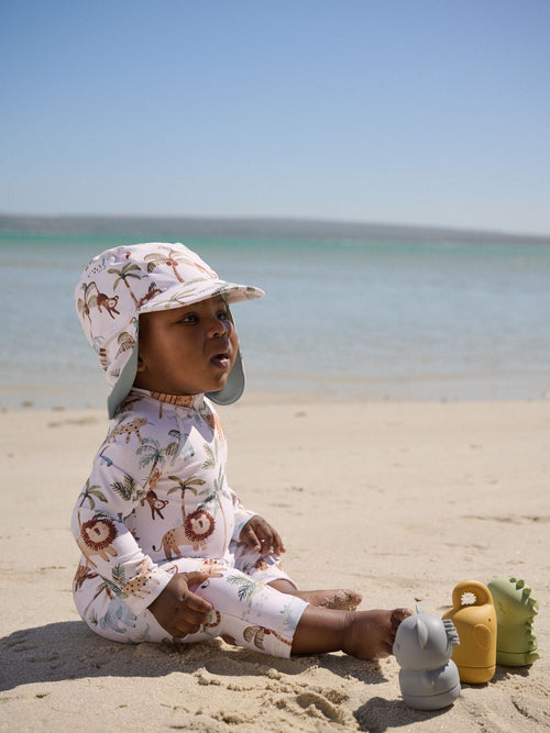 White Sunsafe Swimsuit and Hat Set (3mths-7yrs) image 1