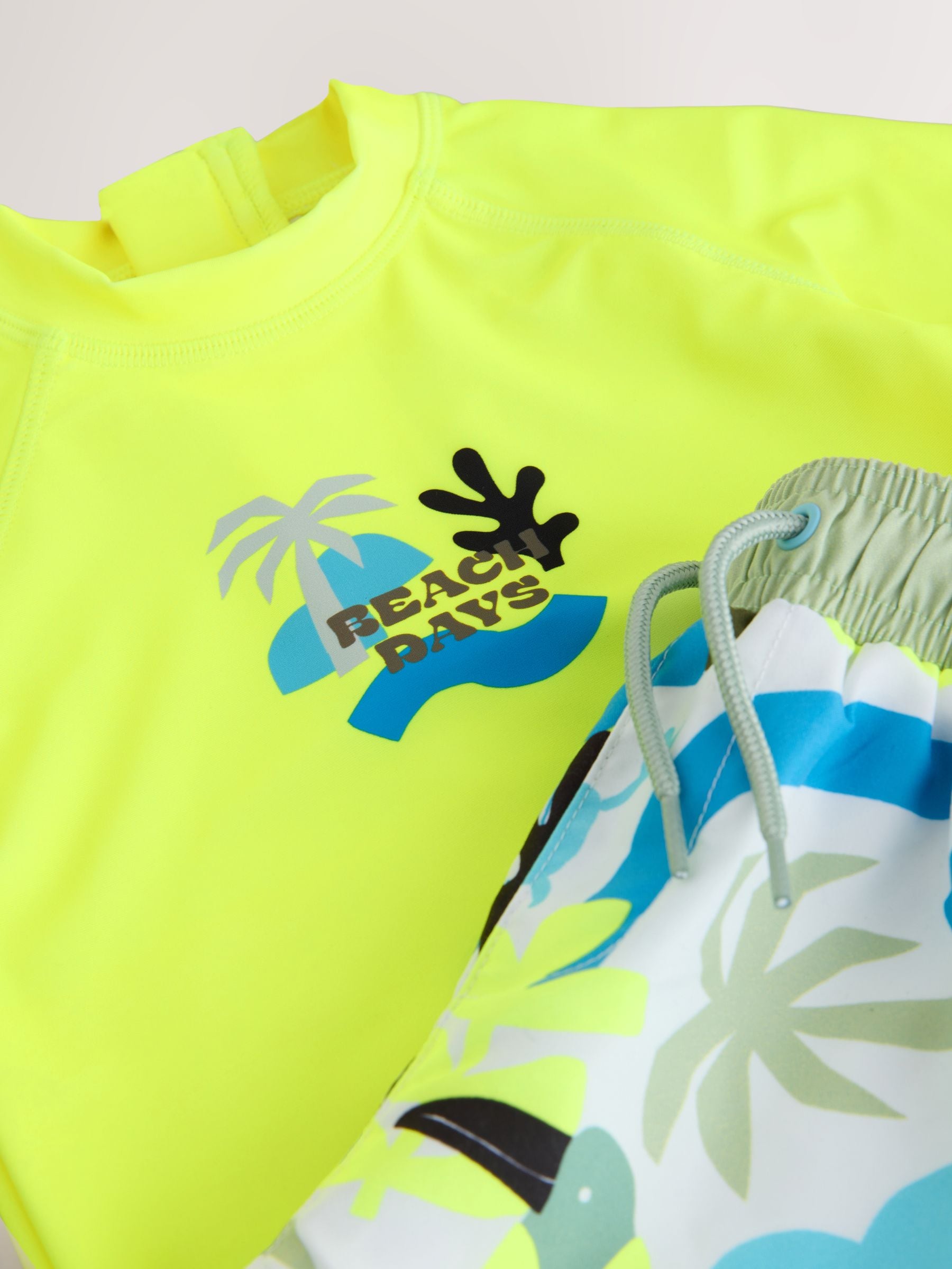Yellow Short Sleeve Sunsafe Rash Vest and Swim Shorts Set (3mths-7yrs) image 6