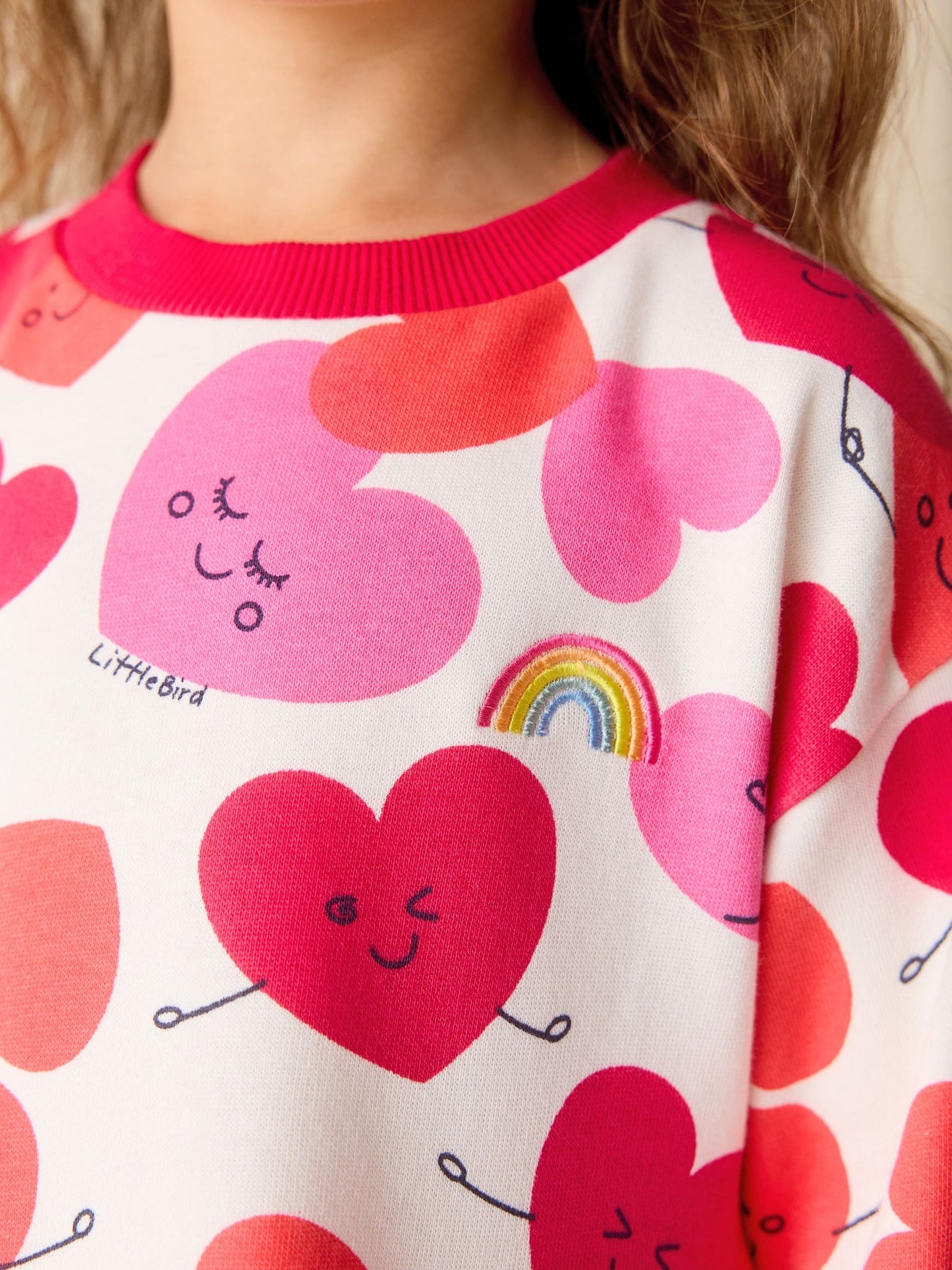 Little Bird by Jools Oliver Red/Pink Skater Sweat Dress image 4