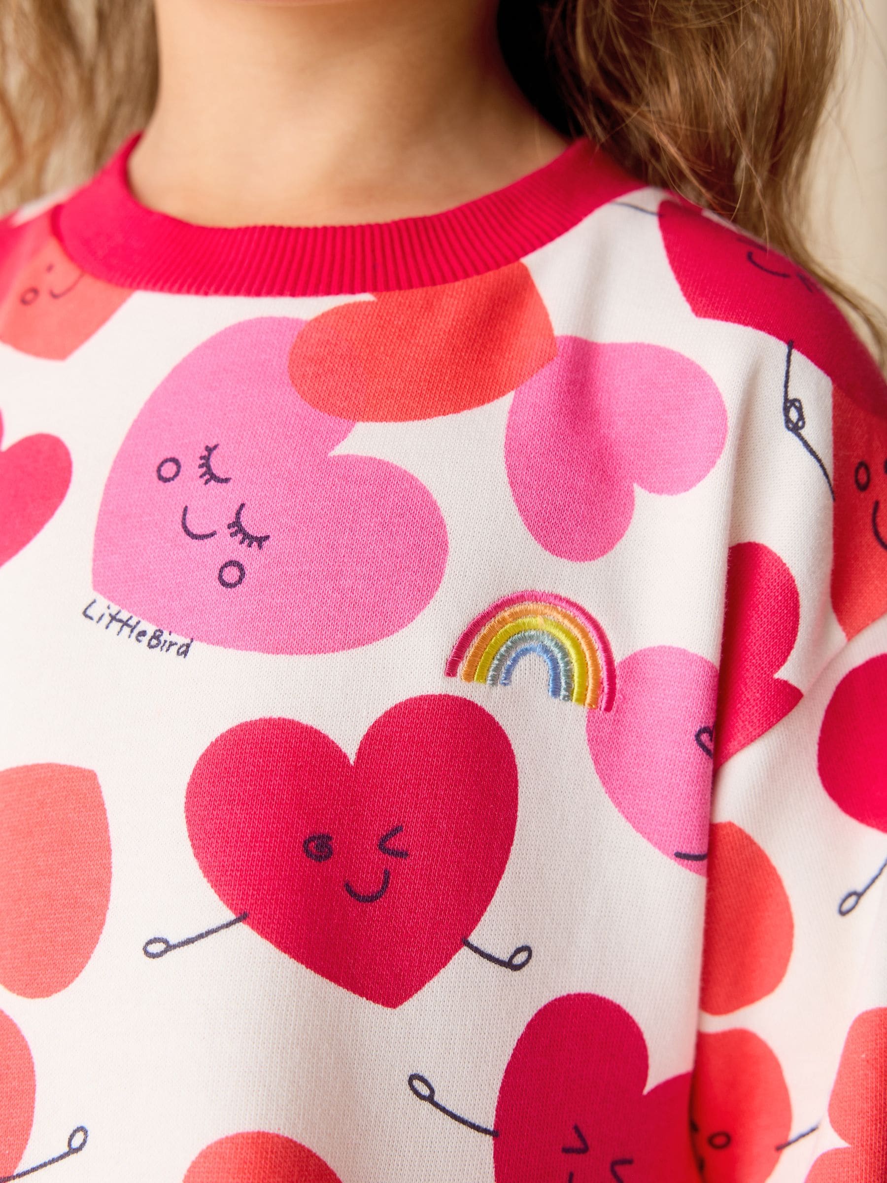 Little Bird by Jools Oliver Red/Pink Skater Sweat Dress image 4