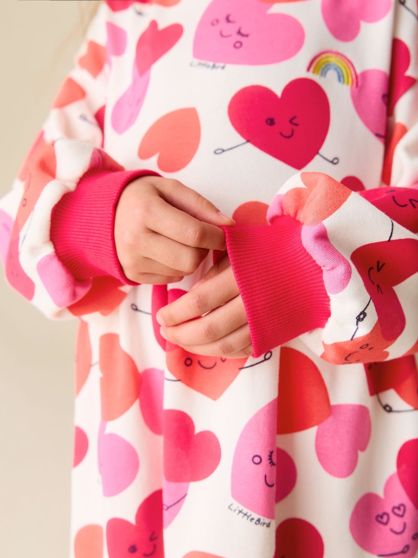 Little Bird by Jools Oliver Red/Pink Skater Sweat Dress image 5