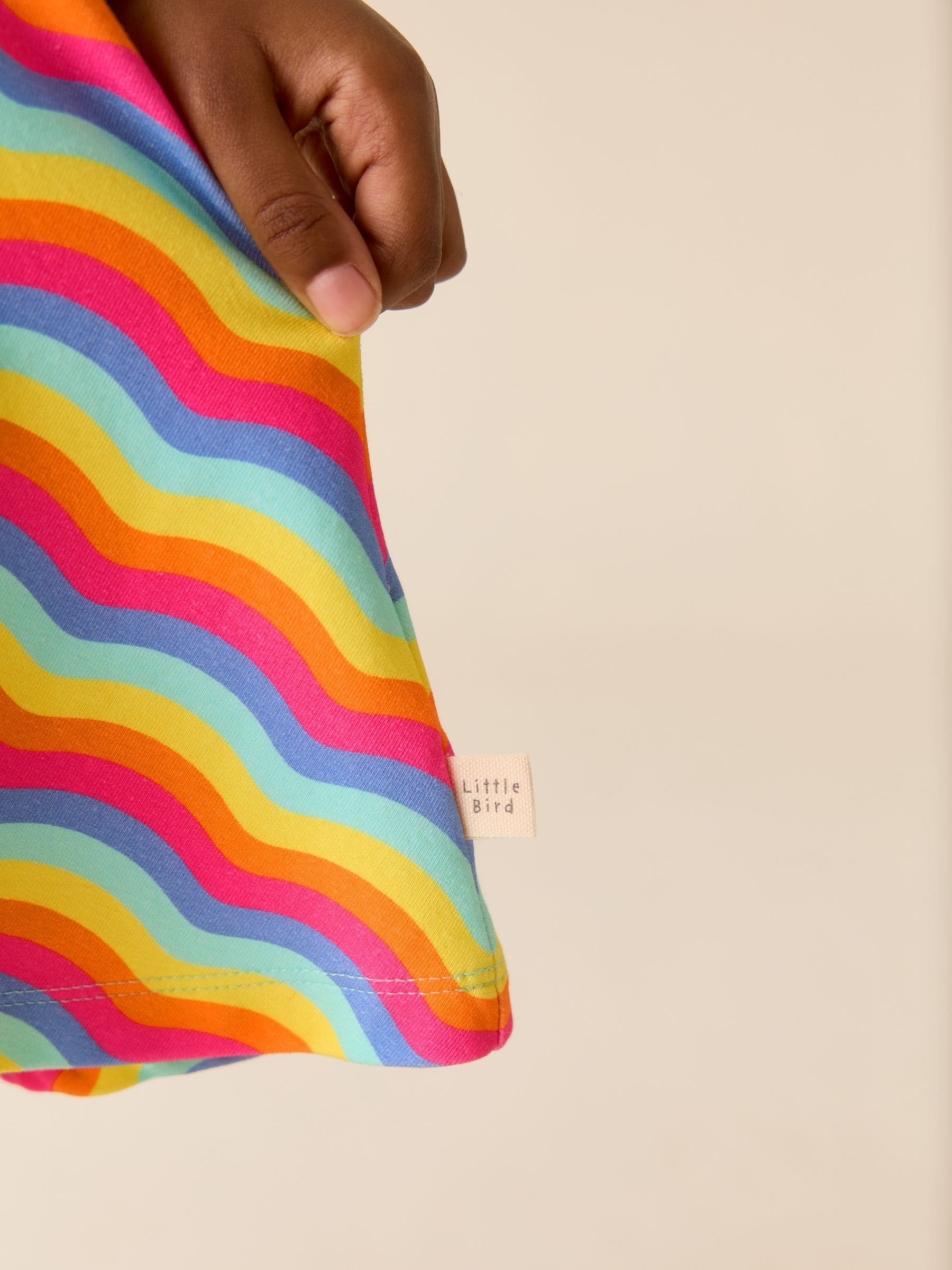Little Bird by Jools Oliver Rainbow Wave Long Sleeve Skater Dress image 3