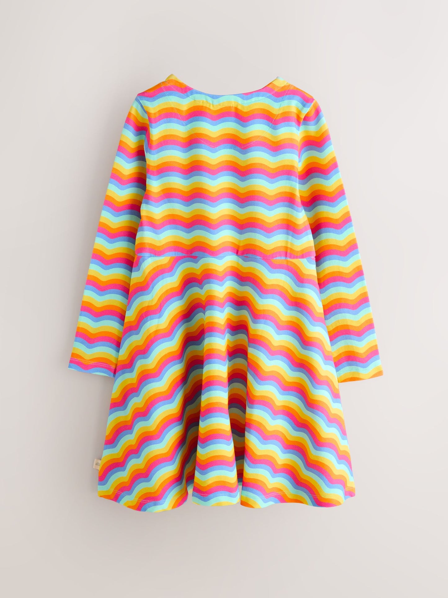 Little Bird by Jools Oliver Rainbow Wave Long Sleeve Skater Dress image 4
