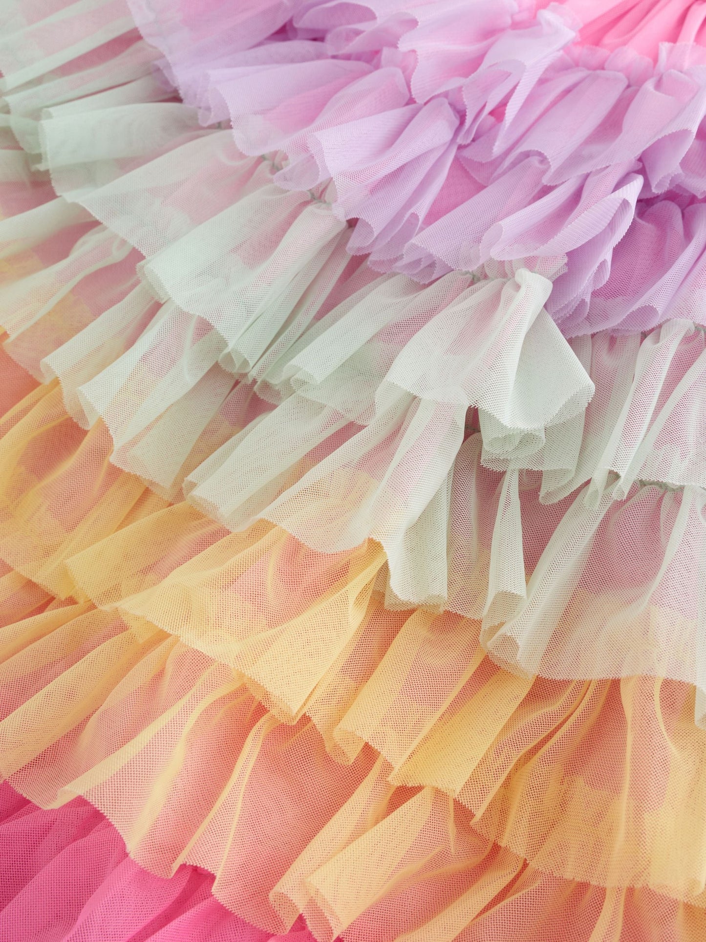 Little Bird by Jools Oliver Light Pink Frill Sleeve Rainbow Tulle Party Tutu Dress image 5