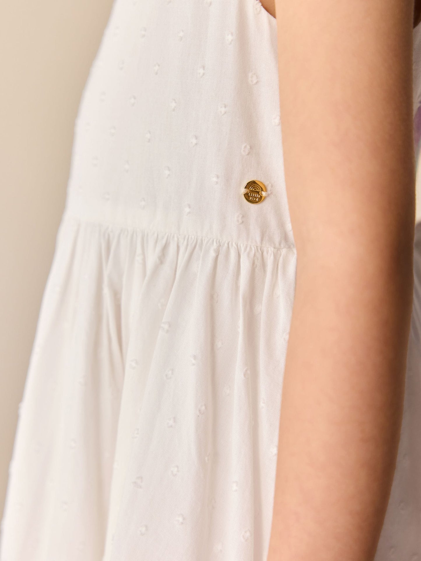 Little Bird by Jools Oliver White Rainbow Woven Cut Out Ric Rac Dress image 4