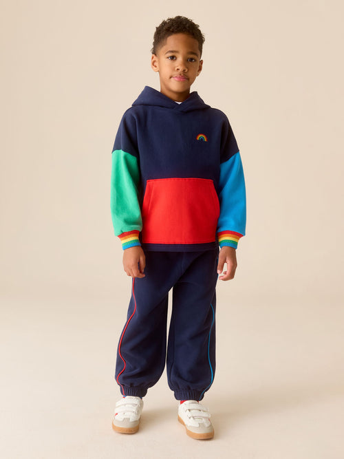 Little Bird by Jools Oliver Navy Colourblock Hoodie and Joggers Sweat Set 2 Piece image 1