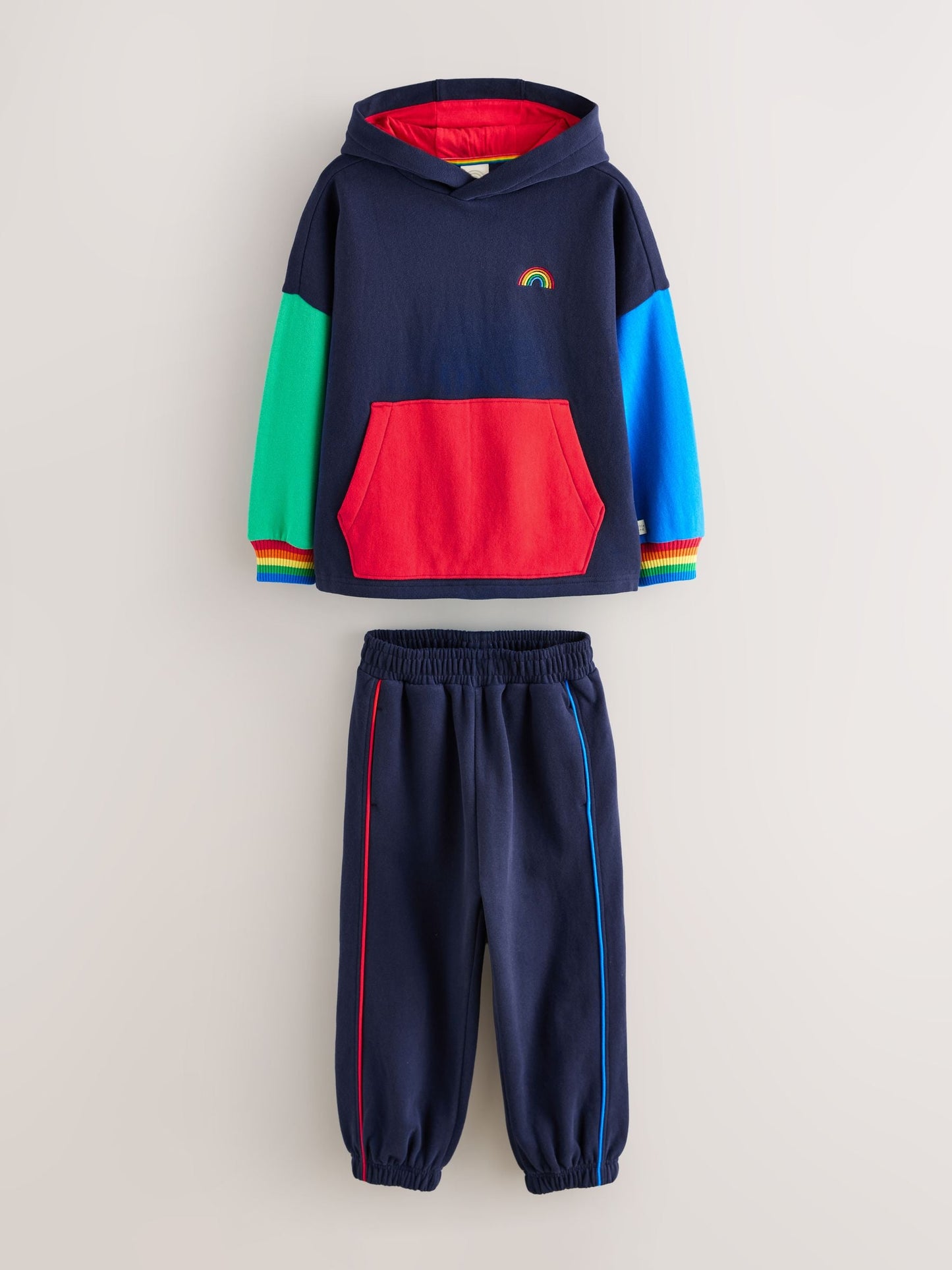 Little Bird by Jools Oliver Navy Colourblock Hoodie and Joggers Sweat Set 2 Piece image 10